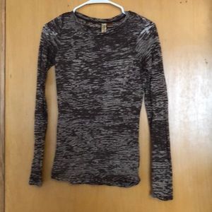 Brown Burnout Long Sleeved Top